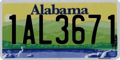 AL license plate 1AL3671