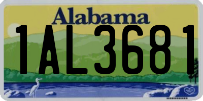 AL license plate 1AL3681