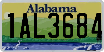 AL license plate 1AL3684