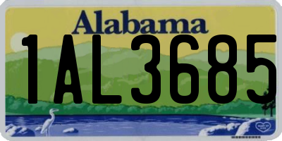 AL license plate 1AL3685