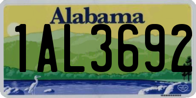AL license plate 1AL3692