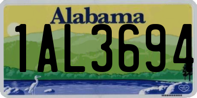 AL license plate 1AL3694