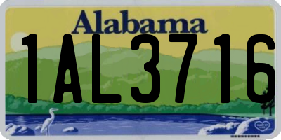 AL license plate 1AL3716