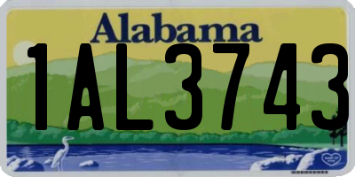 AL license plate 1AL3743
