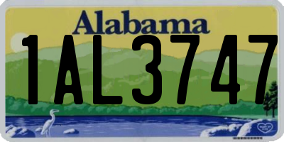 AL license plate 1AL3747