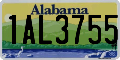 AL license plate 1AL3755