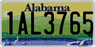 AL license plate 1AL3765