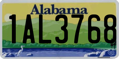 AL license plate 1AL3768