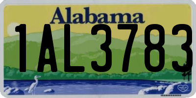 AL license plate 1AL3783