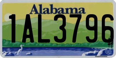 AL license plate 1AL3796