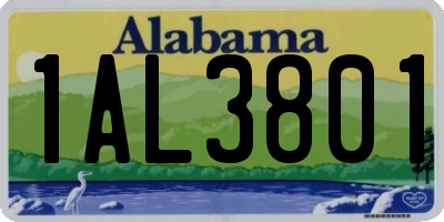 AL license plate 1AL3801
