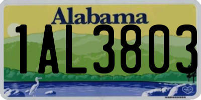 AL license plate 1AL3803