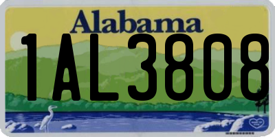 AL license plate 1AL3808