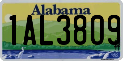 AL license plate 1AL3809