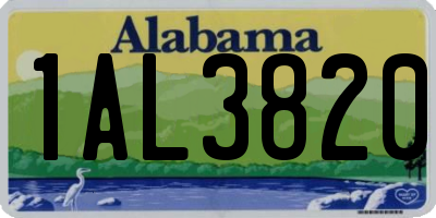 AL license plate 1AL3820