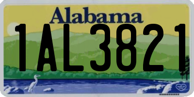 AL license plate 1AL3821