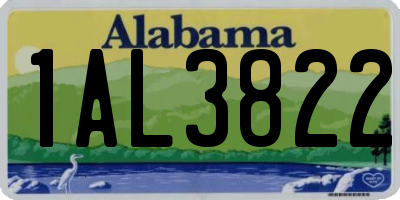 AL license plate 1AL3822