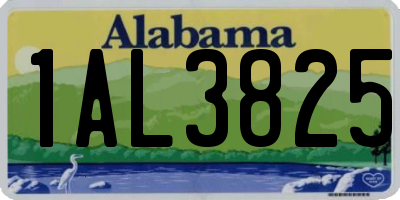AL license plate 1AL3825