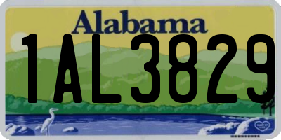 AL license plate 1AL3829