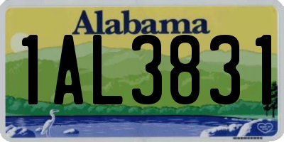 AL license plate 1AL3831