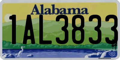 AL license plate 1AL3833