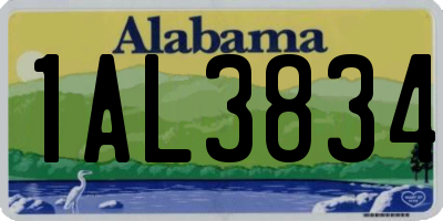 AL license plate 1AL3834