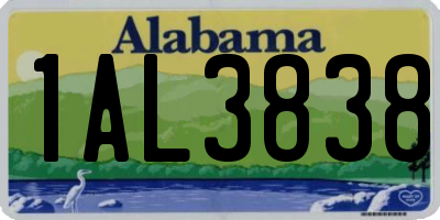 AL license plate 1AL3838