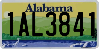 AL license plate 1AL3841
