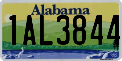 AL license plate 1AL3844