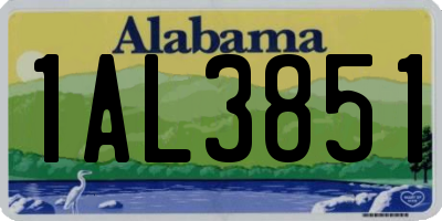 AL license plate 1AL3851