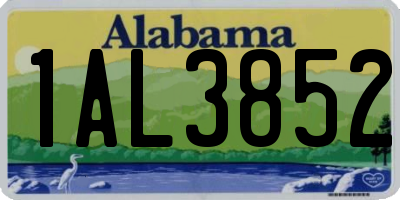 AL license plate 1AL3852