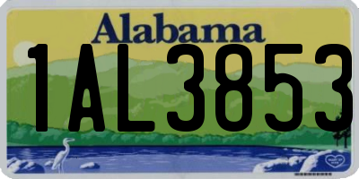 AL license plate 1AL3853