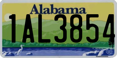 AL license plate 1AL3854