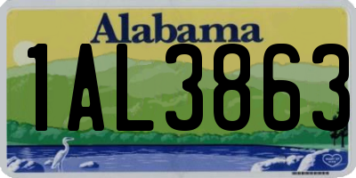 AL license plate 1AL3863