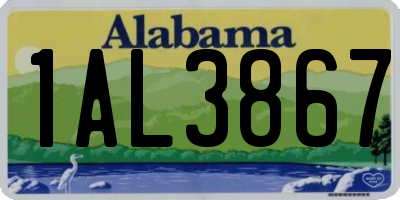 AL license plate 1AL3867