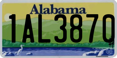 AL license plate 1AL3870