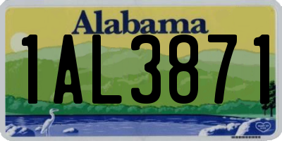 AL license plate 1AL3871