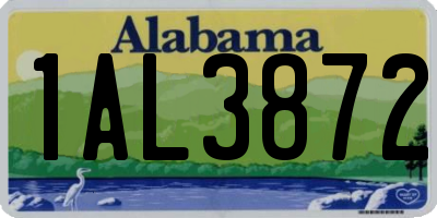 AL license plate 1AL3872