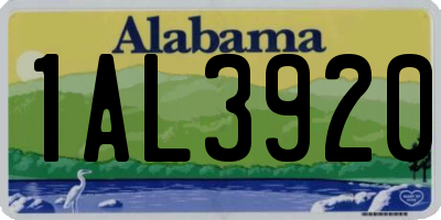 AL license plate 1AL3920