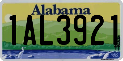AL license plate 1AL3921