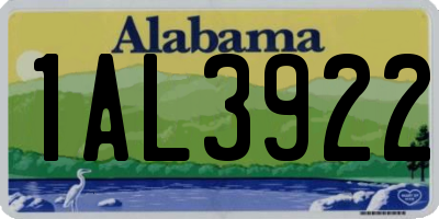 AL license plate 1AL3922