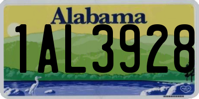 AL license plate 1AL3928