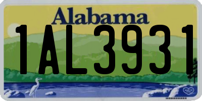 AL license plate 1AL3931