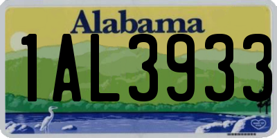 AL license plate 1AL3933