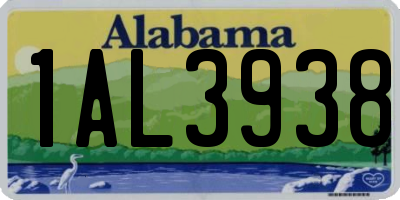 AL license plate 1AL3938