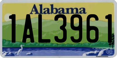 AL license plate 1AL3961