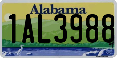AL license plate 1AL3988