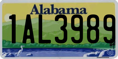 AL license plate 1AL3989