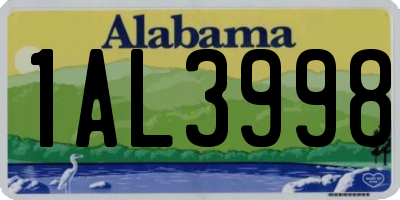 AL license plate 1AL3998