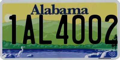 AL license plate 1AL4002
